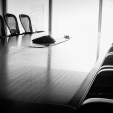 An empty conference table