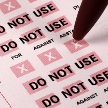 A pen marking a voting paper